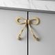 Gold Brass Bow Cabinet Door Handle 1 Pair (Small Size)