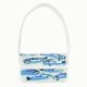 Handmade Beaded Shoulder Bag White & Blue Fish Pattern