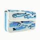 Handmade Beaded Shoulder Bag White & Blue Fish Pattern