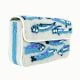 Handmade Beaded Shoulder Bag White & Blue Fish Pattern