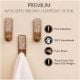Brown And White Decorative Wooden Adhesive Wall Hook