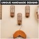 Wooden Handmade Brown And White Adhesive Wall Hook