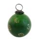 Vintage Green Glass Floral Pattern Christmas Ornament