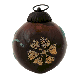 Brown Round Flower Christmas Glass Hanging Ornament