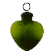Green Heart Shaped Glass Christmas Ornament