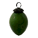 Green Floral Pattern Glass Christmas Ornament