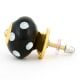Black Ceramic Polka Dotted Living Room Cupboard Knobs