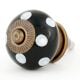 Black Ceramic Polka Dotted Living Room Cupboard Knobs