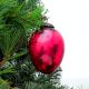 Red Vintage Style Star Avocado Glass Christmas Ornament