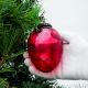 Red Vintage Style Star Avocado Glass Christmas Ornament