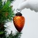 Vintage style Amber Glass Christmas Ornament