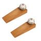 2 Pieces Black Leaf Ceramic Floral Wooden Door Stopper