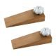 2 Pieces Steel Grey Ceramic Crackle Wooden Door Stopper