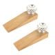 2 Pieces White Etched Ceramic Floral Door Stopper