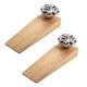 2 Pieces Navy Blue Leaf Melon Ceramic Wooden Door Stopper