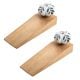 2 Pieces White Green Leaf Melon Ceramic Wooden Door Stopper