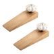 2 Pieces White Golden Leaf Big Melon Ceramic Wooden stopper
