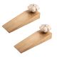 2 Pieces Cream Golden Leaf Big Melon Ceramic Wooden Door Stopper
