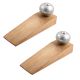 2 Pieces Silver Round Ceramic Wooden Door Stopper