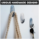 Grey Resin Decorative Adhesive Marble Finish Wall Hook-Pack of 3