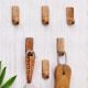 Small Natural Wooden No Drill Adheshive Wall Hook
