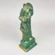 Handcrafted Brass Lady Figurine Antique Green Decor Sculpture