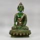 Handcrafted Brass Buddha Murti Green Patina Meditation Statue