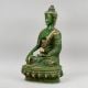 Handcrafted Brass Buddha Murti Green Patina Meditation Statue