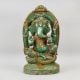 Handcrafted Brass Ganesha Murti Green Antique Finish Idol