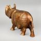 Handcrafted Brass Rhino Murti Decorative Animal Showpiece