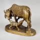 Handcrafted Brass Kamadhenu Cow Calf Murti Pooja Idol