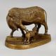 Handcrafted Brass Kamadhenu Cow Calf Murti Pooja Idol