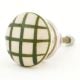 Green Handmade Check Print Ceramic Living Room Drawer Knob
