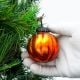 Vintage Style Amber Pumpkin Glass Ornament