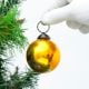 Vintage Style Yellow Round Glass Ornament