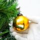 Vintage Style Yellow Round Glass Ornament