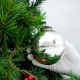 Silver Vintage Round Glass Christmas Ornament
