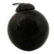 Vintage Style Black Leaf Round Glass Ornament