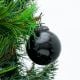 Vintage Style Black Leaf Round Glass Ornament