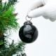 Vintage Style Black Leaf Round Glass Ornament
