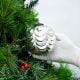 Silver Vintage Decorative Round Glass Christmas Ornament