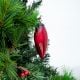 Red Vintage Glass Christmas Ornament