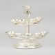 Handcrafted Silver Plated Copper Multi Tier Diya Stand with Handle