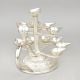 Handcrafted Silver Plated Copper Multi Tier Diya Stand with Handle