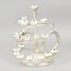 Handcrafted Silver Plated Copper Three Tier Diya Stand with Handle