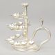 Handcrafted Silver Plated Copper Three Tier Diya Stand with Handle