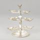 Handcrafted Silver Plated Copper Three Tier Diya Stand with Handle