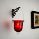 Red Glass Hanging Tealight Candle Holder