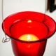 Red Glass Hanging Tealight Candle Holder