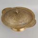 Handcrafted Brass Engraved Bowl with Lid Decorative Serving